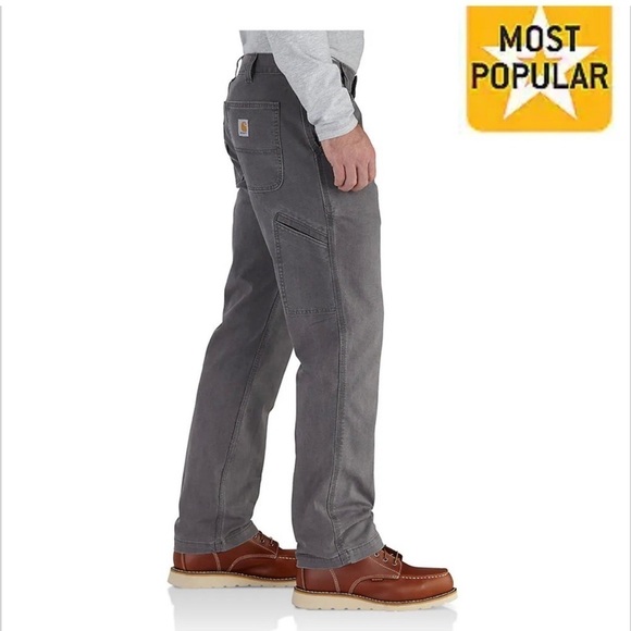 Carhartt Gray Rugged Flex Relaxed Fit Canvas Work Pant 40X30 BN2291-M 6 pockets - Picture 4 of 16